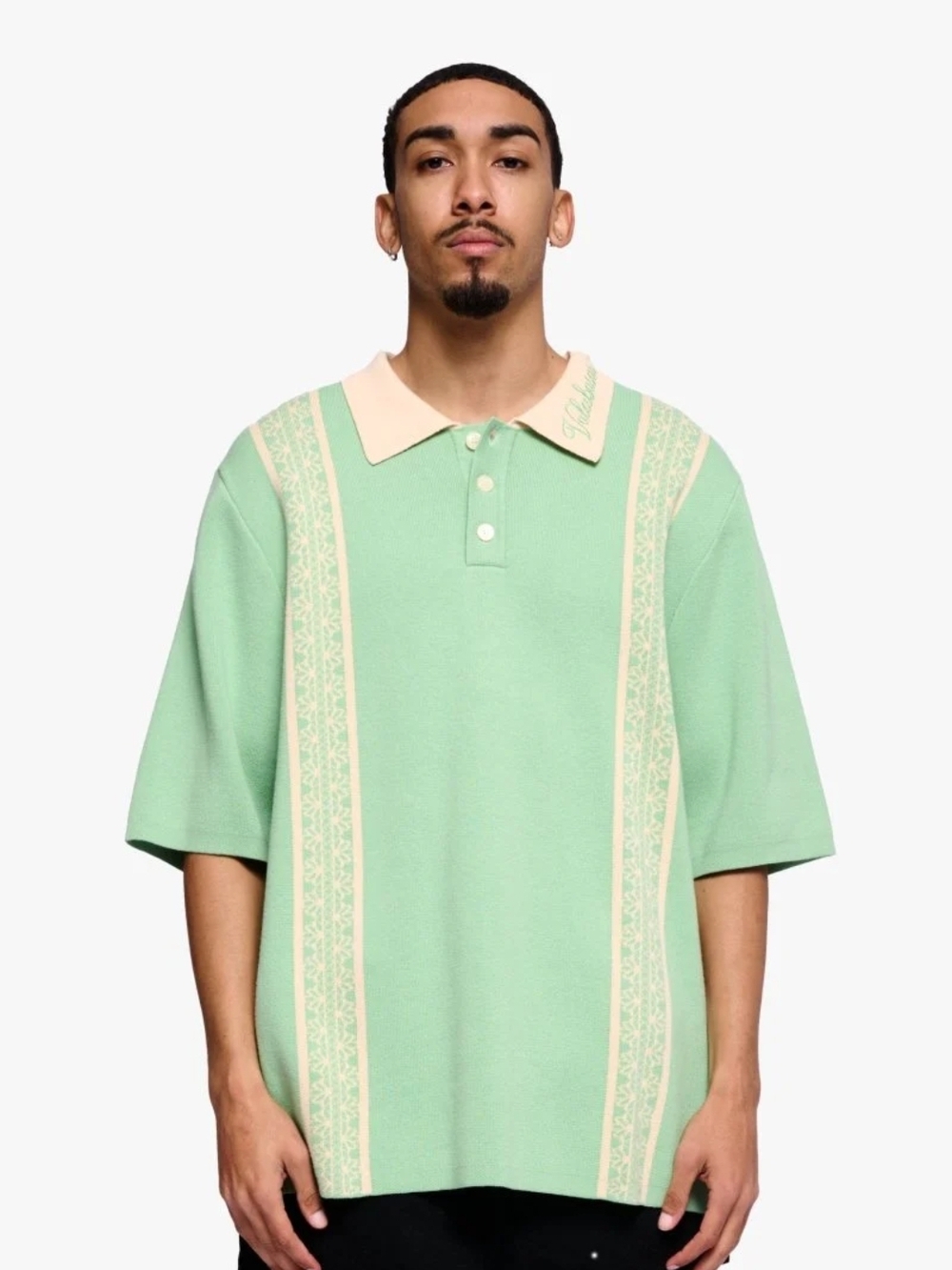 NEW!!! Valabasas Casual Mint & Cream Button-Down Knit Shirt